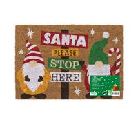 JVL Christmas PVC Coir Doormat 40x58cm Santa Stop Here Xmas Mat | Size: 40 cm x 60 cm JVL Multicolor 40 cm x 60 cm