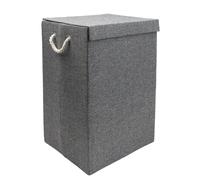 JVL Chroma Foldable Laundry Hamper with Lid, Home Tidy Storage, Grey