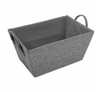 JVL Chroma Rectangular Storage Baskets with Handles in Dark Grey JVL Dark Grey