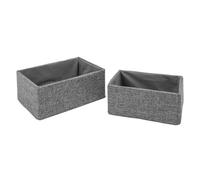 JVL Chroma Set of 2 Rectangular Storage Baskets, Home Tidy Solution, Grey