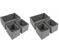 JVL Chroma Set of 3 Rectangular Storage Baskets, Practical Home Organisation, Grey (Pack of 2)