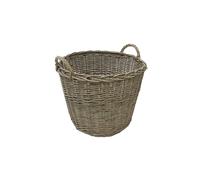 JVL Chunky Willow Log Basket - Grey in Light Grey | Size: Medium JVL Light Grey M