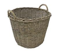 Chunky Willow Log Basket - Grey JVL Light Grey M