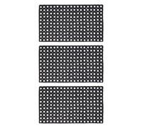 JVL Contract Rondo Rubber Ring Scraper Doormat, 50x100 cm, Pack of 3 JVL Black 50cm x 100cm