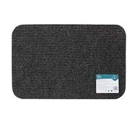 JVL Delta Ribbed Lightweight Indoor Entrance Door Mat, Charcoal