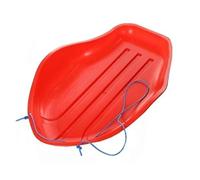 JVL Deluxe Heavy Duty Snow Sledge Toboggan with Cord - Red, Adults, Children