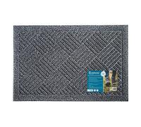 JVL 40x60cm Dirt Defender Scraper Door Mat Squares - Grey, Grey