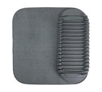 JVL Dish Drying Rack with Absorbent Drying Mat - Kitchen Drainer Set for Plates, Cups and Cutlery