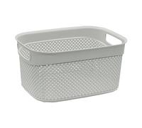 JVL Droplette 9L Plastic Storage Basket, Ice Grey