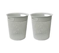JVL Droplette Design Plastic Bin, 12L, Ice Grey, Set of 2