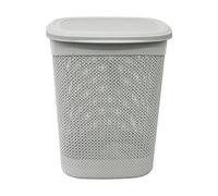 JVL Droplette Design Plastic Laundry Basket - 52L, Ice Grey