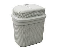 JVL Droplette Design Plastic Lidded Bin, 11L, 34 x 29 x 22cm approx.