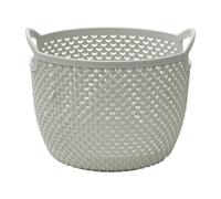 JVL Droplette Design Plastic Round Storage Basket - 3.3L, Ice Grey
