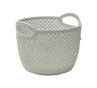 Jvl Droplette Design Plastic Round Storage Basket, Grey