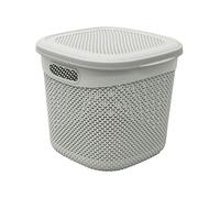 JVL Droplette Design Plastic Storage Basket, 15L, 28 x 32 x 31 cm Approx, Grey, One Size