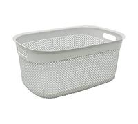 JVL Droplette Design Plastic Storage Basket, 33L, 25 x 55 x 37 cm approx,13-382IG