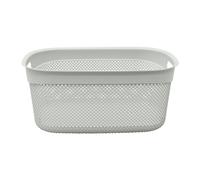 JVL Droplette Design Plastic Storage Basket - 33L, Ice Grey