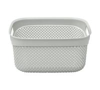 JVL Droplette Design Plastic Storage Basket - 6.6L, Ice Grey
