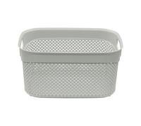 JVL Droplette Design Plastic Storage Basket - Ice Grey