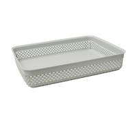 Jvl Droplette Design Plastic Storage Tray, Grey