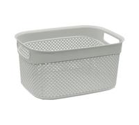 Jvl Droplette Plastic Storage Basket, Ice Grey