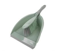 Jvl Dustpan & Brush Set With Rubber Grip-Green