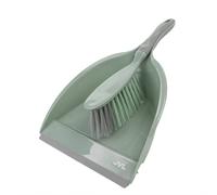 JVL Dustpan & Brush Set with Rubber Grip-Green in Green JVL Green
