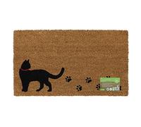 JVL Eco-Friendly Latex Backed Coir Door Mat, Kitty Cat