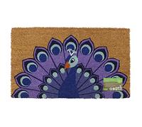 JVL Eco-Friendly Latex Backed Coir Door Mat, Peacock, Natural, 45 x 75 cm Approx., 02-882