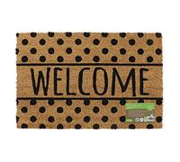 JVL Eco-Friendly Latex Backed Coir Door Mat, Welcome Spots