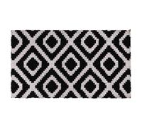 JVL Eco-Friendly Latex Backed Coir Entrance Doormat, 40x70cm - Monochrome Diamond in Black | Size: 40 cm x 70 cm JVL Black 40 cm x 70 cm