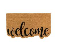 Jvl Eco-Friendly Latex Backed Coir Entrance Doormat, 40X70Cm - Shaped Welcome