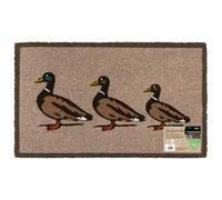 JVL Eco-Friendly Latex Backed Coir Entrance Doormat, 45x75cm - Ducks