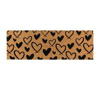 Jvl Eco-Friendly Latex Backed Coir Entrance Doormat Runner, 40X120Cm - Hearts