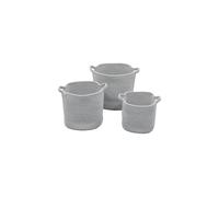 JVL Edison Cotton Rope Storage Baskets Set of 3 Grey JVL Grey