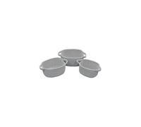 JVL Edison Oval Cotton Rope Storage Basket Set of 3 Grey JVL Grey