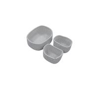 JVL Edison Rectangular Cotton Rope Storage Basket Set of 3 Grey JVL Grey