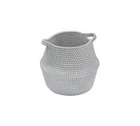 JVL Edison Round Belly Cotton Rope Storage Medium Grey JVL Grey