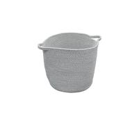 JVL Edison Round Cotton Rope Storage Basket with Handles Grey JVL Grey