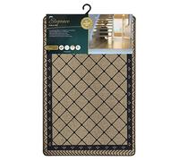 Elegance Range Indoor Machine Washable Doormat 50 x 75 cm Diamond JVL Beige 50cm x 75cm