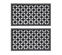 JVL Elipses Circles Rubber Doormat 40x70 x 2 pack in Black | Size: 40 cm x 70 cm JVL Black 40 cm x 70 cm