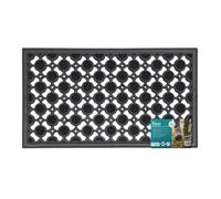 JVL Elipses Circles Rubber Doormat 40x70cm in Black | Size: 40 cm x 70 cm JVL Black 40 cm x 70 cm