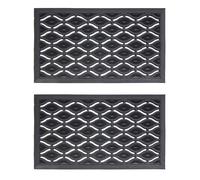 JVL Elipses Eyes Rubber Doormat 40x70cm 2 pack in Black | Size: 40 cm x 70 cm JVL Black 40 cm x 70 cm