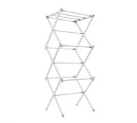 JVL Extendable 3 Tier Concertina Clothes Airer, White