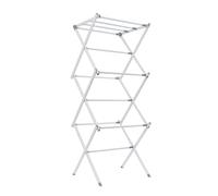 JVL Extendable 3 Tier Concertina Clothes Airer, White