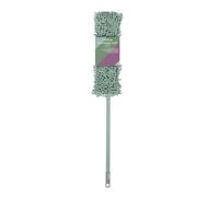 JVL Extendable Chenille Mop - Flat Floor Cleaner with Long Handle - Machine Washable Microfibre Cleaning Head - Green