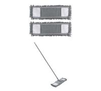 Jvl Extendable Chenille Mop With 2 Replacement Heads, Grey