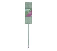 JVL Extended Microfibre Mop - Flat Floor Cleaner with Long Handle - Machine Washable & Reusable Cleaning Head - Green