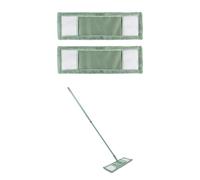 JVL Extended Microfibre Mop With 2 Replacement Heads - Green