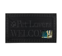 JVL Fauna Lovers Scraper Rubber Pin Doormat, 40x70cm, Black